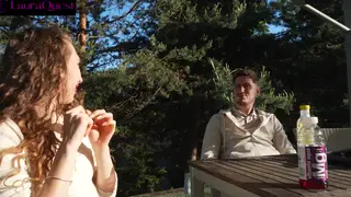 MILF Wife Serves a Stranger While Her Husband Directs