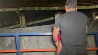 Tattooed Latina MILF Rides Her Lover on a Footbridge