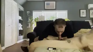 Mature Daddy Face-Fucks a Guy Until He Squirts