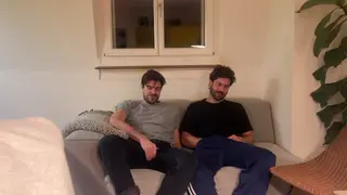 Hairy Straight Guy Gets His First Handjob From a Buddy