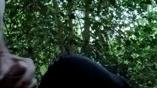 European MILF Dominates Bound Slave Outdoors in the Forest