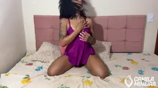 Voluptuous Brunette Grinds on Toys Until She Creams