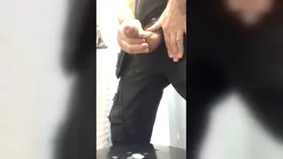 Worker Takes a Quick Break to Stroke His Hard Cock