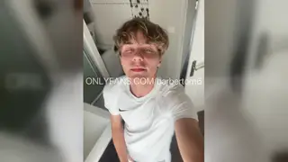 Blond European Twink Spanks Himself While Jerking Off