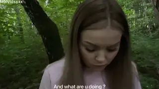 Blonde Wife Cheats Outdoors with Blowjob and Oral Finish