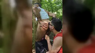Muscular European Stepdad Cruises Woods for Bareback Sex