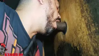 Hairy Latino Bear Gets Serviced at a Gloryhole