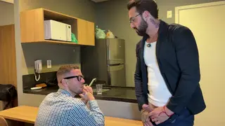 Blonde Boss Dominates Brunette Intern at the Desk