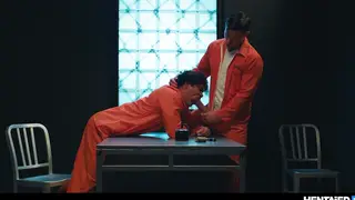 Mature Man Dominates Femboy in Prison Setting