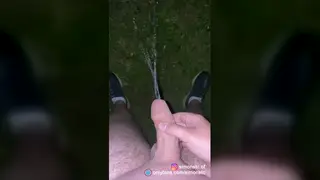 Muscular Twink Pisses and Cums Outdoors