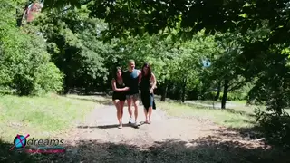 Petite Europeans Share Outdoor Handjob