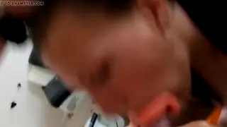 European Brunette Delivers Intense Deepthroat Session
