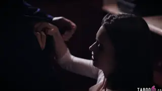 Teen Waitress Seduces Married Older Boss at Desk