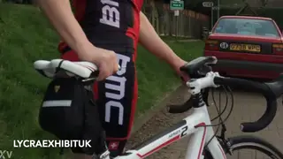 Muscular Delivery Guy Flashes His Bulge Outdoors