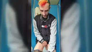 European Twink Pisses Outdoors While Stroking