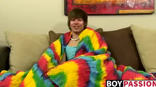 Emo Twink Strokes Uncut Cock and Rides a Dildo