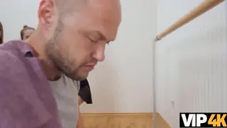 Flexible European Petite Takes Creampie from Handyman