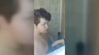 BBW Rides Wall-Mounted Dildo Standing Up