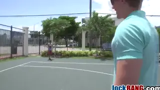 Muscular Jock Takes Anal Pounding in Gym Setting