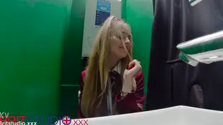 Busty Teen Student Swallows Stranger Load at Gloryhole