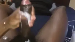 Black Man Strokes BBC to Explosive Cumshot