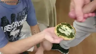 Outdoor Blowjob in a Hotel Garden Ends with a Hot Cumshot