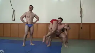 Amateur Wrestlers Test Strength in Over-the-Shoulder Carries