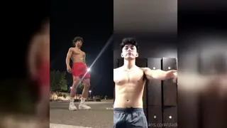 Slim Twink Strips and Strokes for the Camera