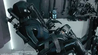 Bound Twink Endures Machine Milking Session