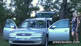 Amateur Compilation Captures Public Pissing Near a Car