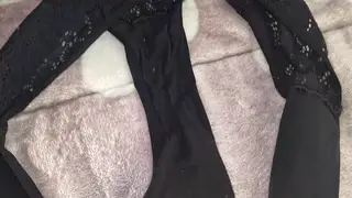 Guy Strokes Off and Leaves Load in Girlfriend's Panties