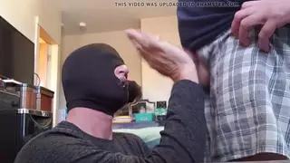 Hairy Bear Neighbor Feeds a Hungry Daddy a Thick Blowjob