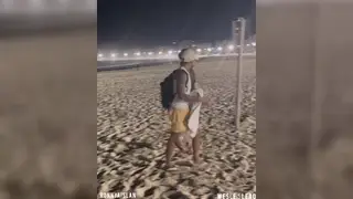 Muscular Guy Gets Public Beach Blowjob