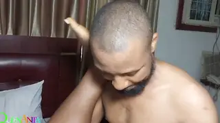 Asian Employee Services Her Boss at His Desk