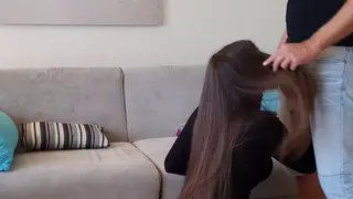 Petite Brunette Tourist Enjoys Holiday Threesome