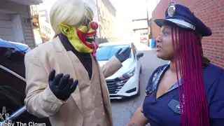 Curvy Officer Takes a Clown Rough from Behind