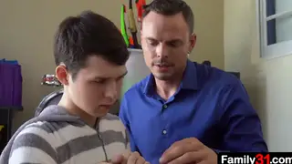 Stepdad Guides Stepson Through First Bareback Experience