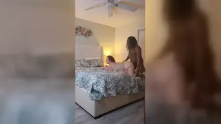 Curvy Roommate Joins Couple for Interracial Threesome