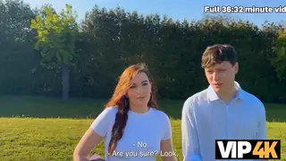 European Teen Cheats Outdoors While Her Partner Watches