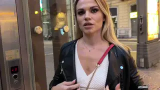 Blonde Risks Public Car Blowjob and Swallows Load
