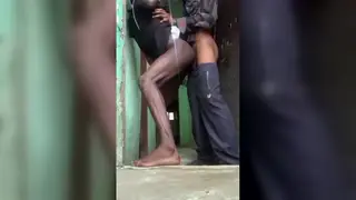 Ebony Teen Joins a Mature Gangbang Outdoors
