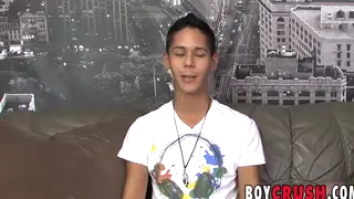 Slim Twink Rides Dildo While Jerking Off in Casting Session