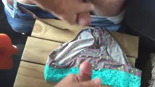 Muscular Trio Explodes Double Cumshot Over Lingerie