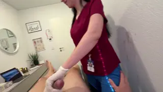 Busty Nurse Milks Client Twice in Oily POV Massage