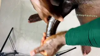 Muscular Ebony Daddy Strokes Massive BBC in POV