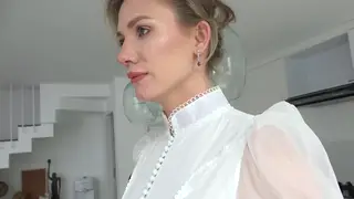 Blonde MILF Gets BBC Cumshot on Stocking Feet