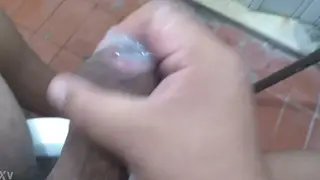 Amateur Guy Strokes to a Cumshot in the Bathroom
