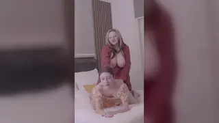 Busty Stepmom Pegs Petite Stepdaughter with Strap-On