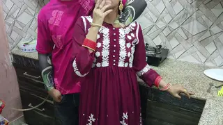 Curvy Indian Wife Takes a Deep Throat and Footjob in the Kitchen