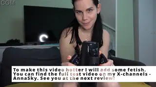 Brunette Wife Teases Feet While Stroking Husband With New Toy